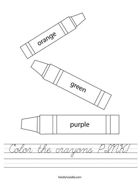 3 Crayons Worksheet