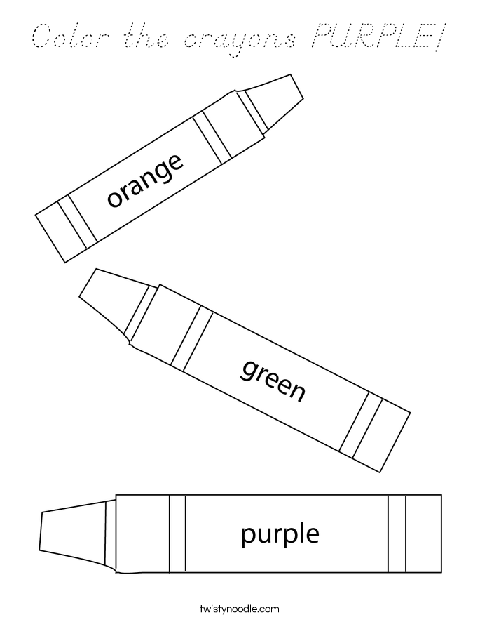 Color the crayons PURPLE! Coloring Page