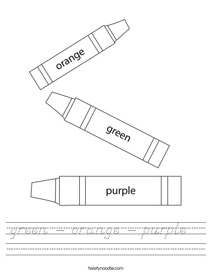 green - orange - purple   Worksheet