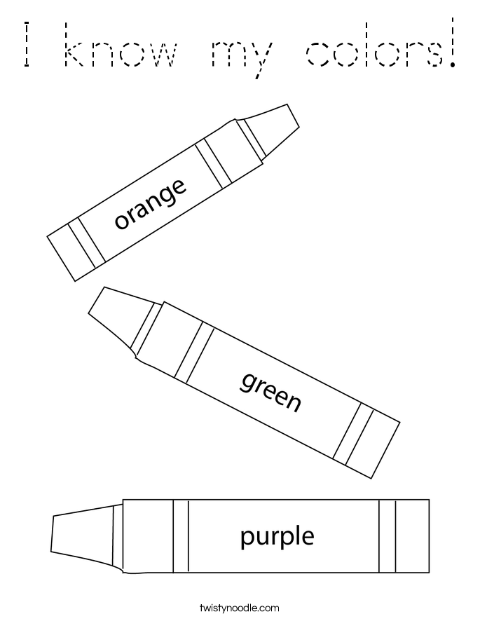 I know my colors! Coloring Page