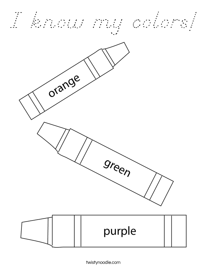 I know my colors! Coloring Page