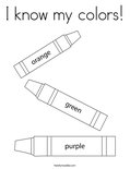 I know my colors! Coloring Page