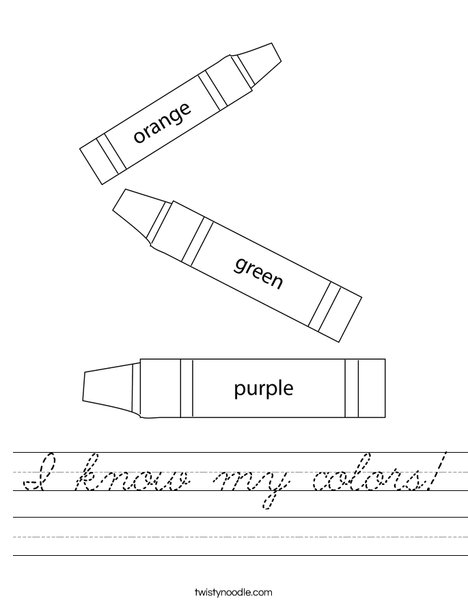 3 Crayons Worksheet