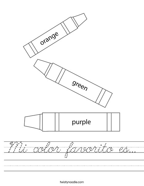 3 Crayons Worksheet