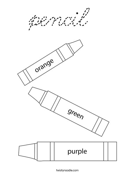 3 Crayons Coloring Page