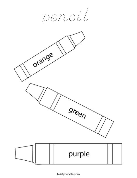 3 Crayons Coloring Page