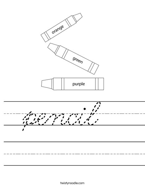 3 Crayons Worksheet