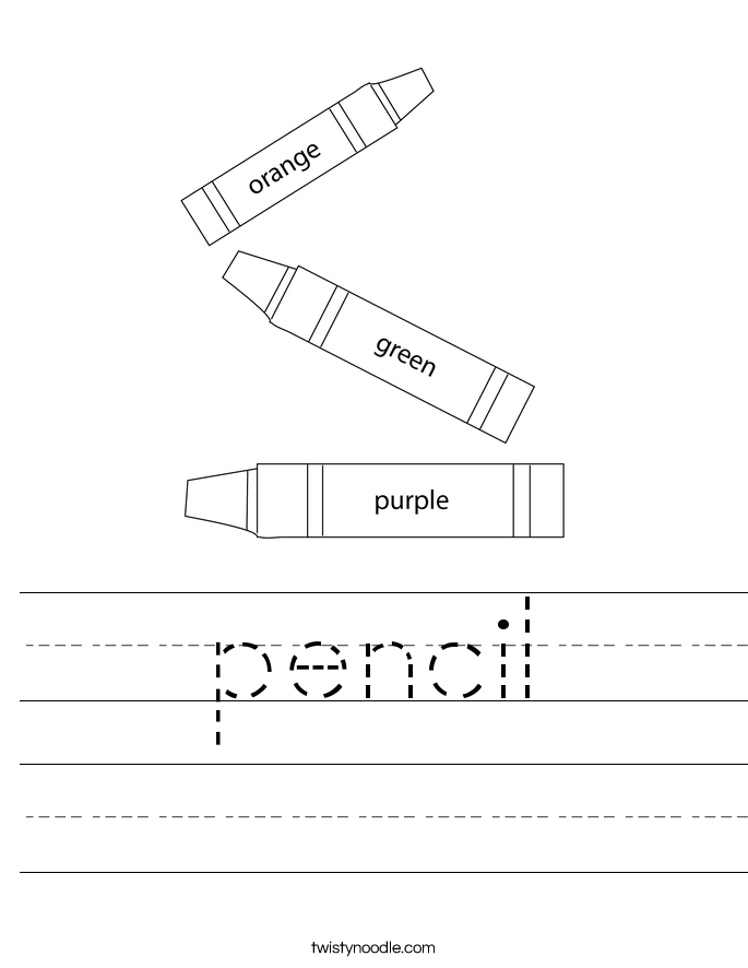 pencil Worksheet - Twisty Noodle