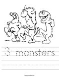 3 monsters Worksheet