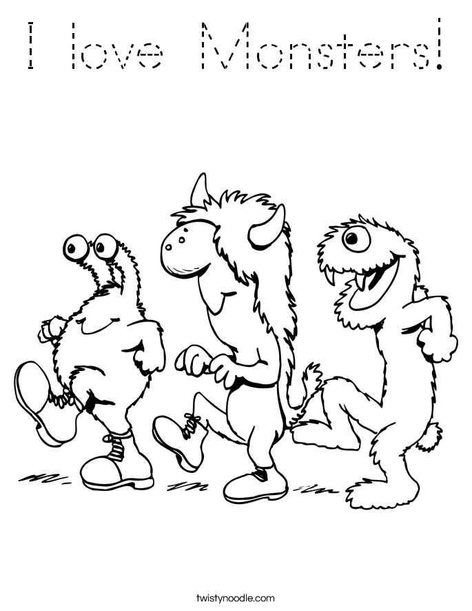 I love Monsters! Coloring Page