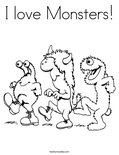 I love Monsters! Coloring Page