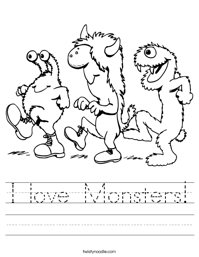 I love Monsters! Worksheet