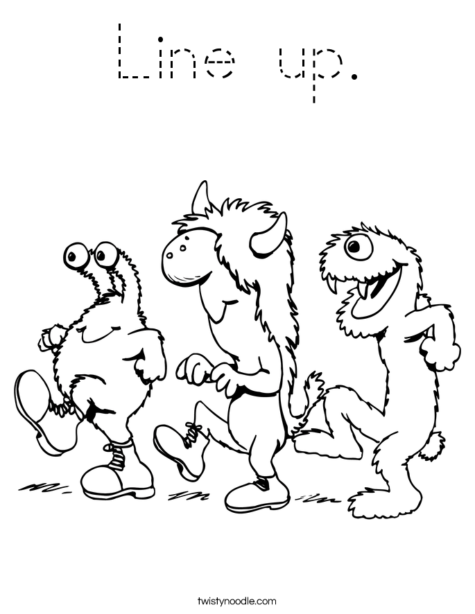 Line up. Coloring Page
