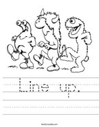 Line up Handwriting Sheet
