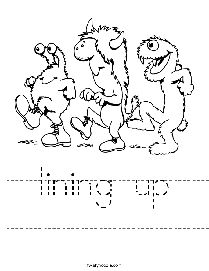 lining up Worksheet