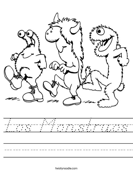 3 Monsters Walking Worksheet