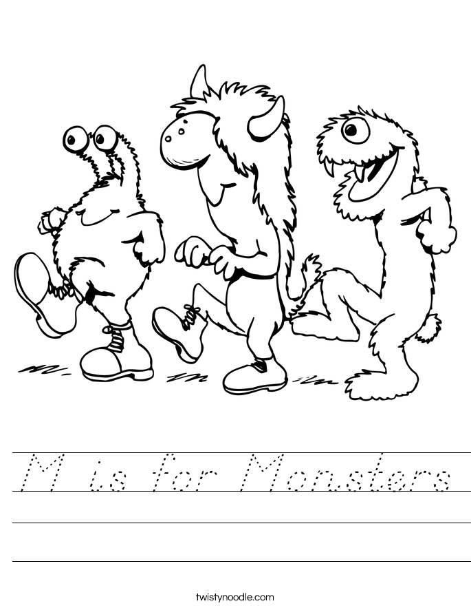 M is for Monsters Worksheet