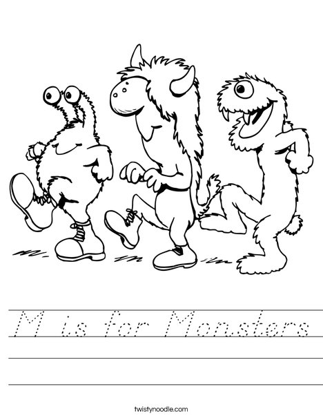 3 Monsters Walking Worksheet