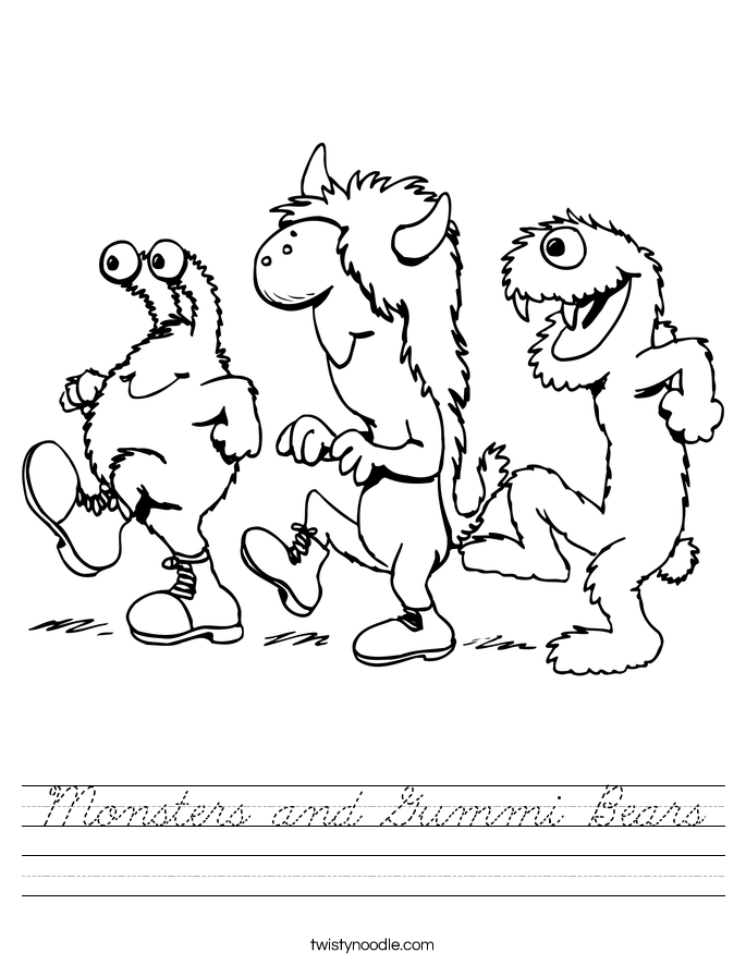 Monsters and Gummi Bears Worksheet