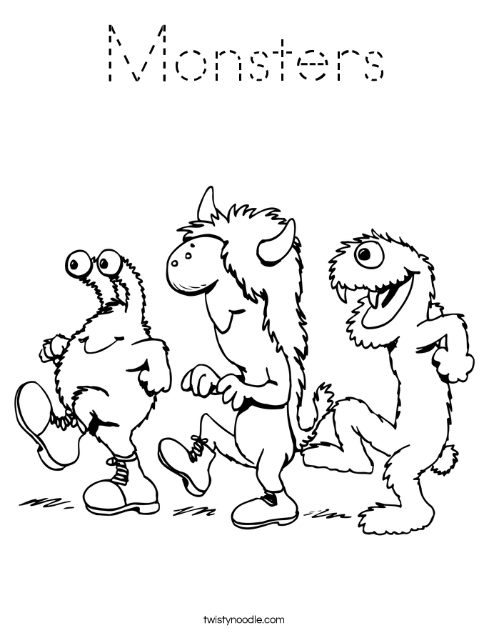 Monsters Coloring Page