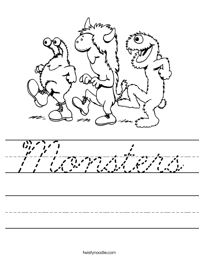 Monsters Worksheet