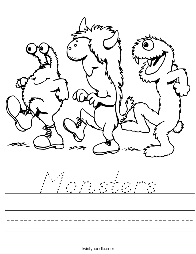 Monsters Worksheet