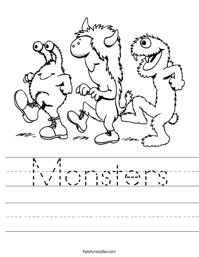 Monsters Worksheet