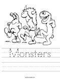 Monsters Worksheet