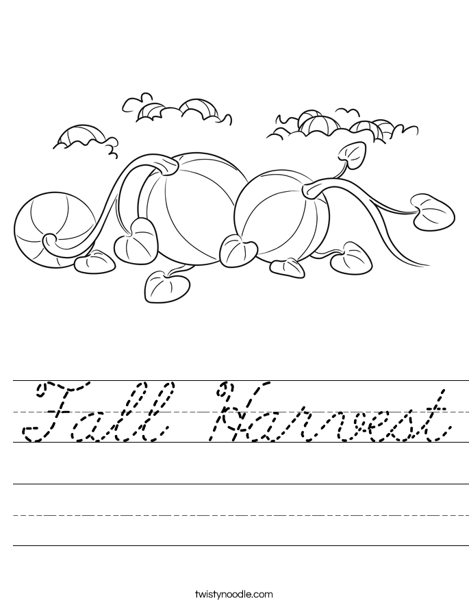 Fall Harvest Worksheet
