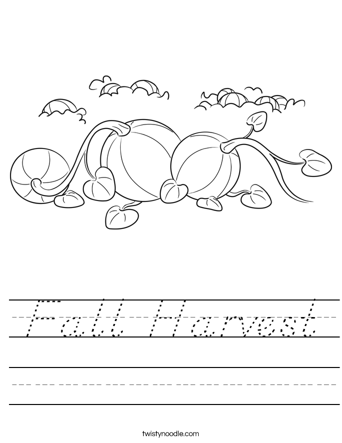 Fall Harvest Worksheet