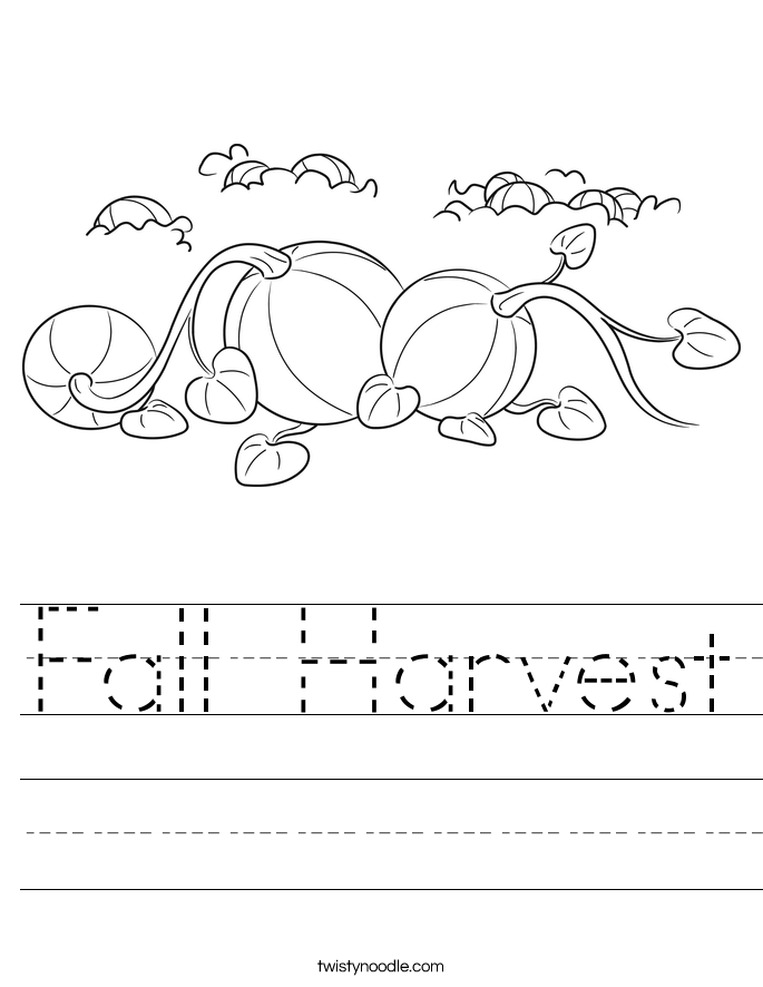 Fall Harvest Worksheet