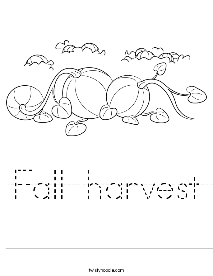 Fall harvest Worksheet