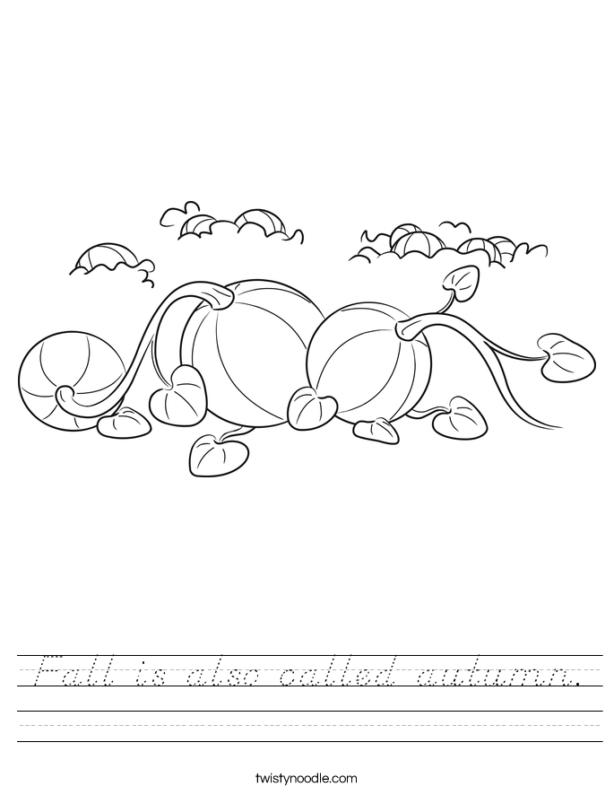 Fall is also called autumn. Worksheet