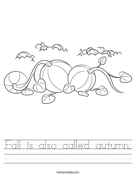 Number Names Worksheets autumn worksheet : Fall is also called autumn Worksheet - Twisty Noodle