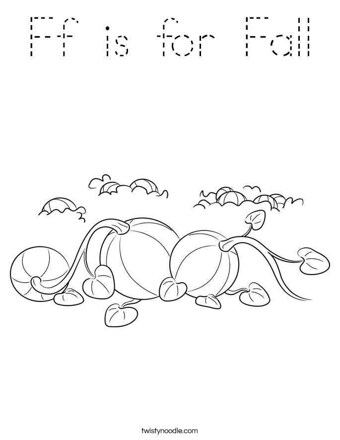 Ff is for Fall Coloring Page