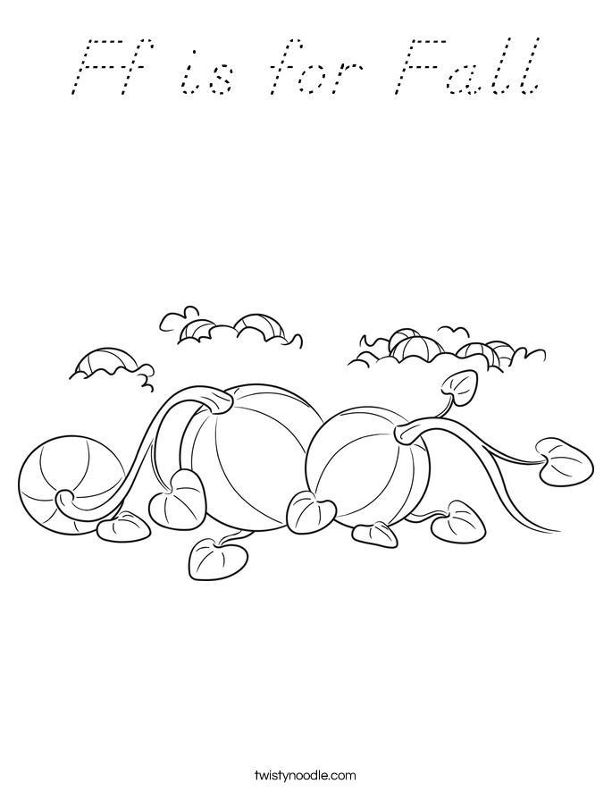 Ff is for Fall Coloring Page