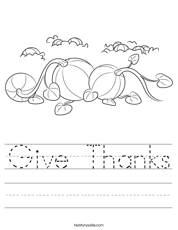 Give Thanks Worksheet