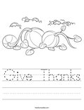 Give Thanks Worksheet
