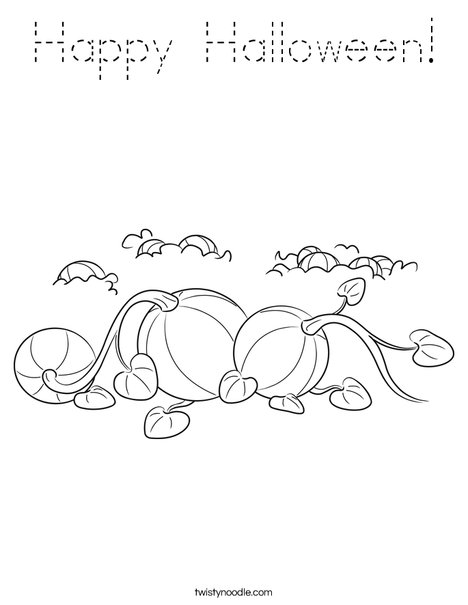 3 Pumpkins Coloring Page