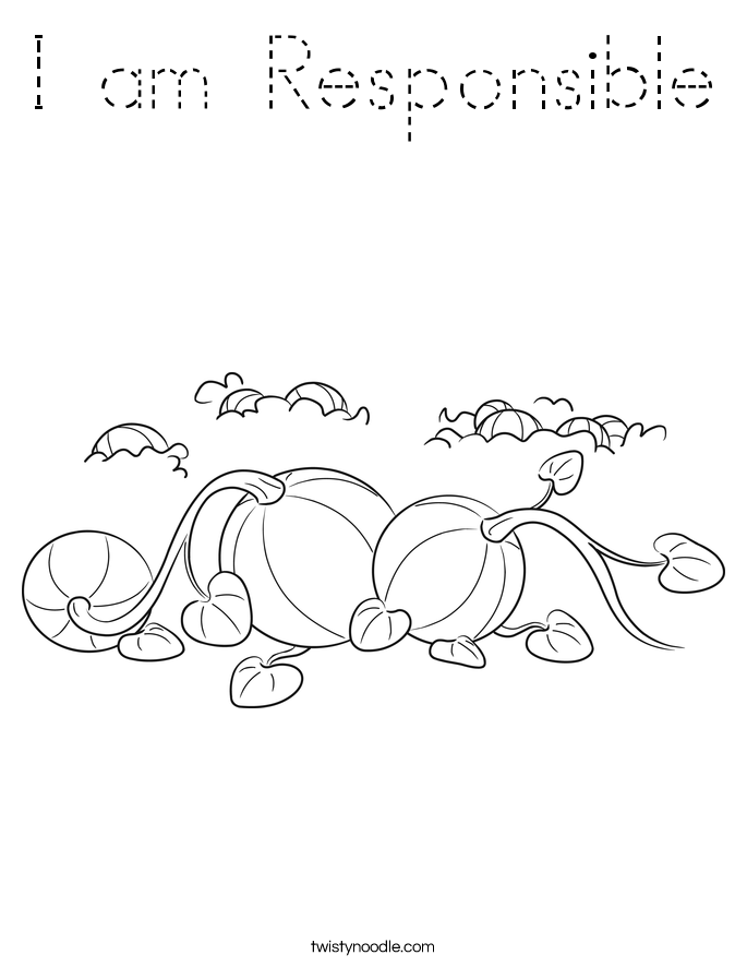 I am Responsible Coloring Page