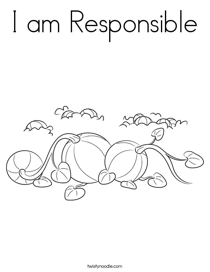 I am Responsible Coloring Page