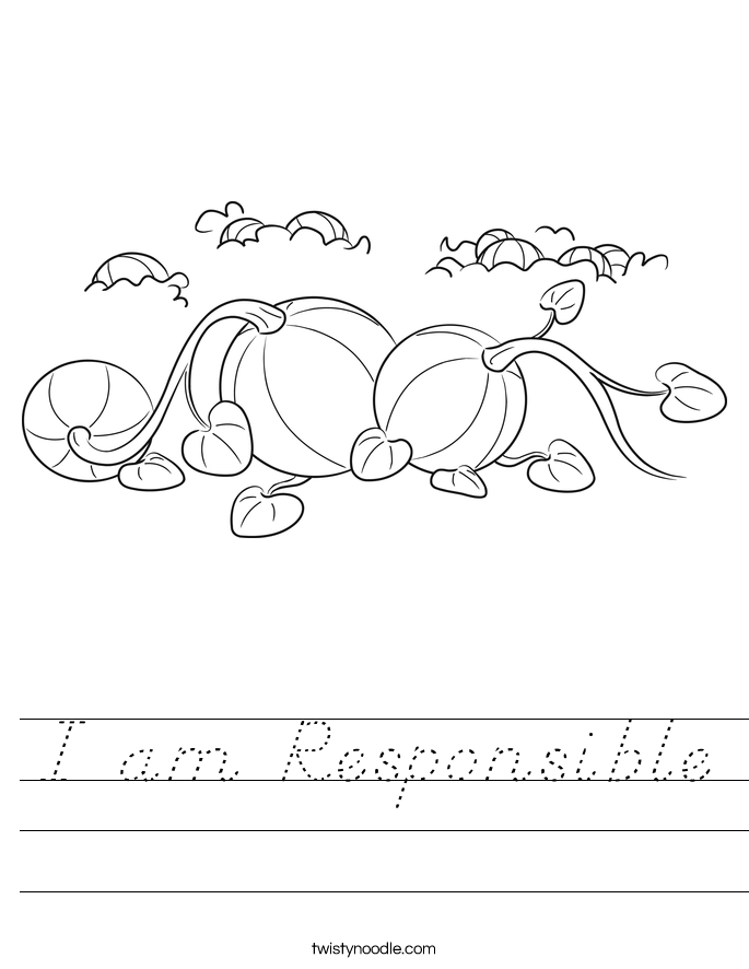 I am Responsible Worksheet
