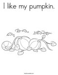 I like my pumpkin. Coloring Page