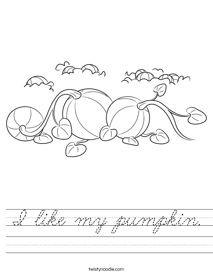 I like my pumpkin. Worksheet