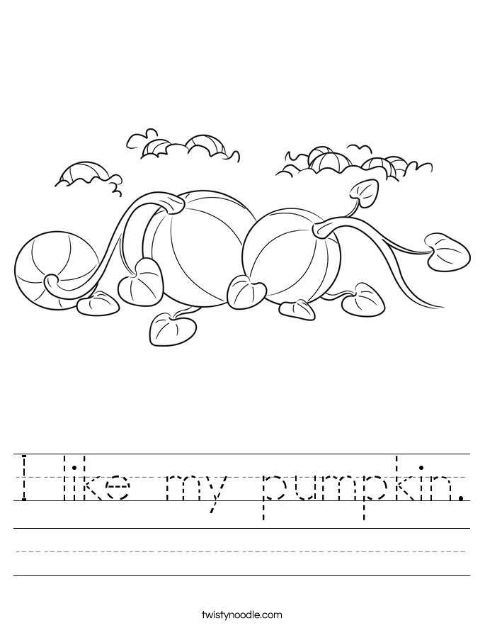 I like my pumpkin. Worksheet