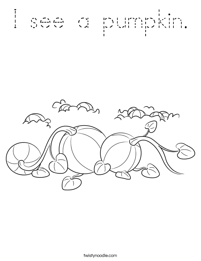 I see a pumpkin. Coloring Page