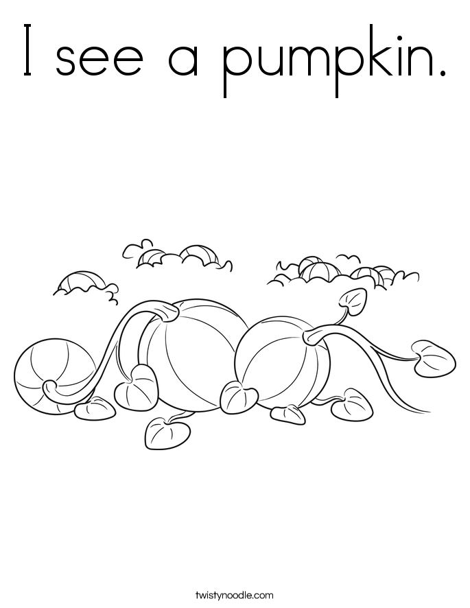 I see a pumpkin. Coloring Page