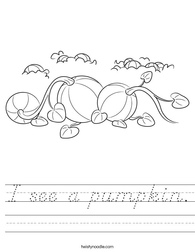 I see a pumpkin. Worksheet