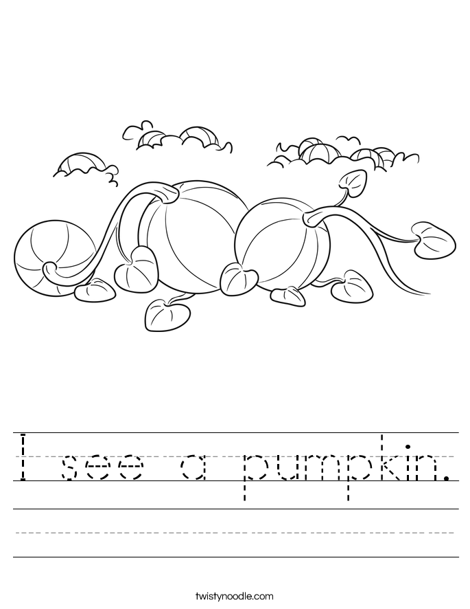 I see a pumpkin. Worksheet
