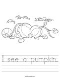 I see a pumpkin. Worksheet